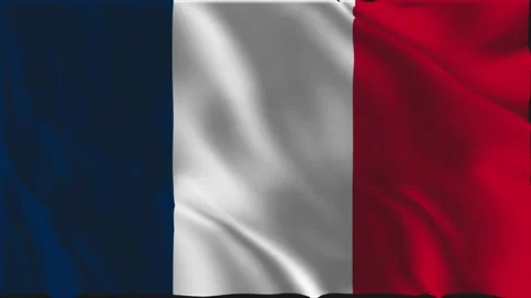 French flag waving slowly Stock-Footage 336032115