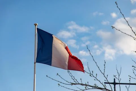 French flag waving on the wind Stock Photos