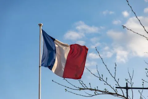 French flag waving on the wind Stock Photos