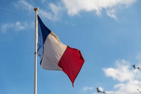 French flag waving on the wind Stock Photos