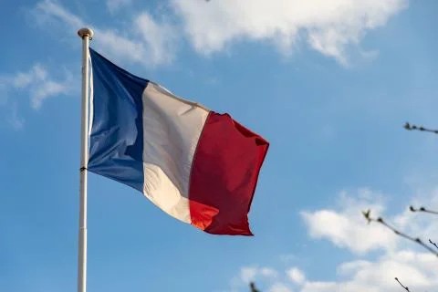 French flag waving on the wind Stock Photos