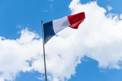 French flag waving in the wind Stock Photos
