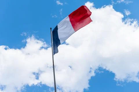 French flag waving in the wind Stock Photos