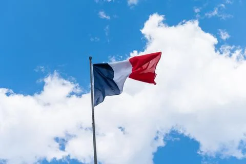 French flag waving in the wind Stock Photos