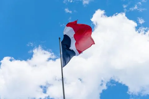 French flag waving in the wind Stock Photos