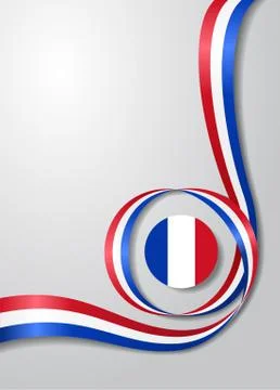 French flag wavy background. Vector illustration. Stock Illustration