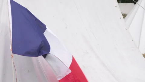 French Flag in the wind 스톡 동영상 322918287