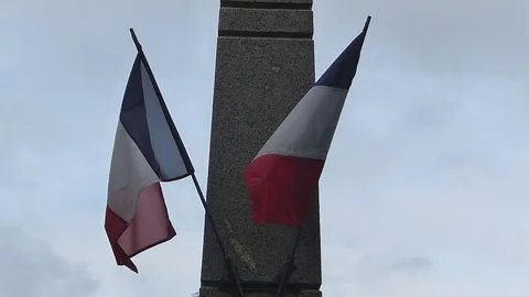 French flags floating in the wind Stock Footage 75268502