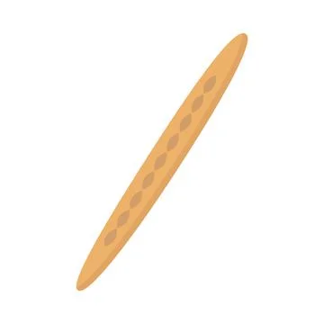 French flatbed loaf on white background for web design Illustrazione stock