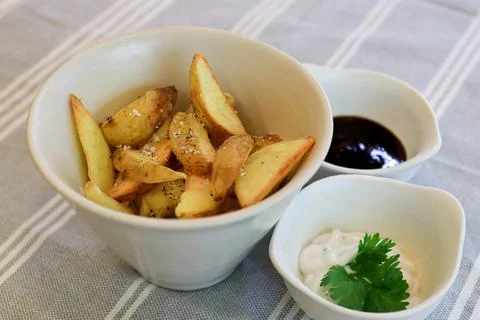 French Fried with Dipping Stock Photos