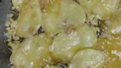 French Fries Are Deep Fried At Fast Food Restaurant by chef. Stock Footage 197017701
