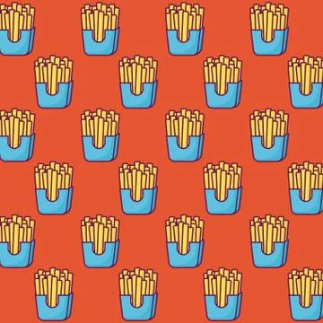 French fries background Stock Illustration