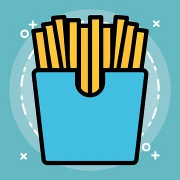 French fries box Illustrazione stock