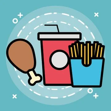 French fries box Stock Illustration
