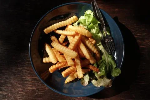 French fries on dish Foto stock