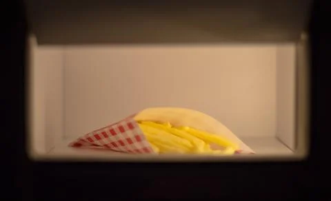 French fries on display Stock Photos