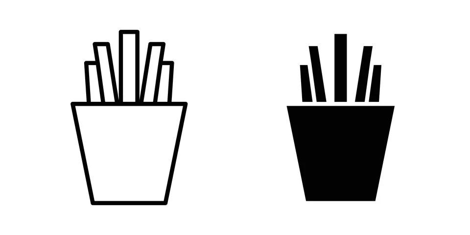French-fries icon vector editable eps10 Illustrazione stock