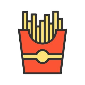 French Fries icon vector image. Stock Illustration