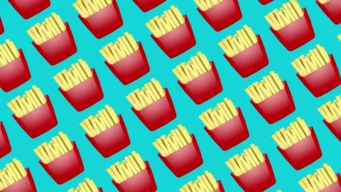 French fries pattern background moves smoothly across 库存影片 335774807