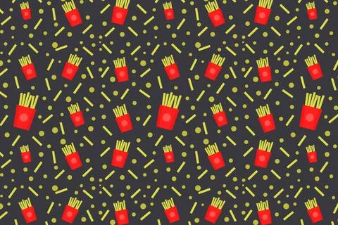 French fries pattern illustrated on background 스톡 일러스트