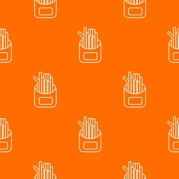 French fries pattern orange Stock Illustration