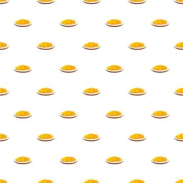 French fries pattern with repeating plates of golden snacks Stock Illustration