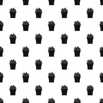 French fries pattern seamless vector Illustrazione stock
