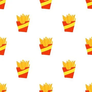 French fries pattern seamless vector Illustrazione stock