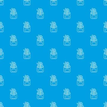 French fries pattern vector seamless blue Illustrazione stock