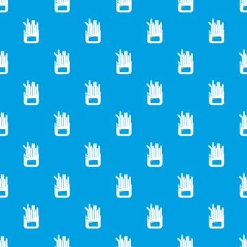 French fries pattern vector seamless blue 스톡 일러스트
