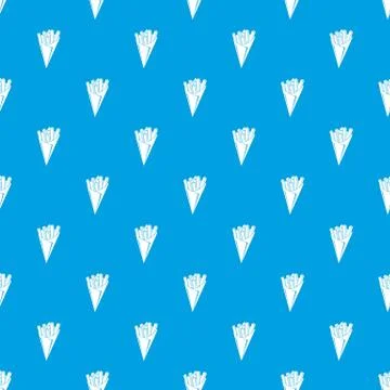 French fries pattern vector seamless blue Illustrazione stock