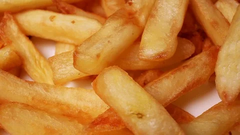 French fries rotating texture pattern closeup footage Video stock 97230468