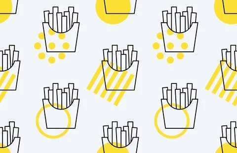 French fries seamless pattern 스톡 일러스트