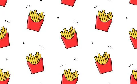 French fries seamless pattern Stock Illustration