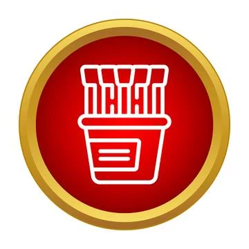 French fries snack box in fast food icon Illustrazione stock