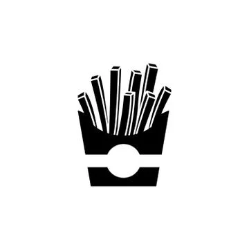 French fries solid icon, food drink elements Stock Illustration