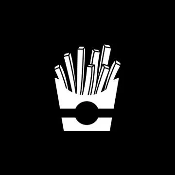 French fries solid icon, food drink elements Stock Illustration
