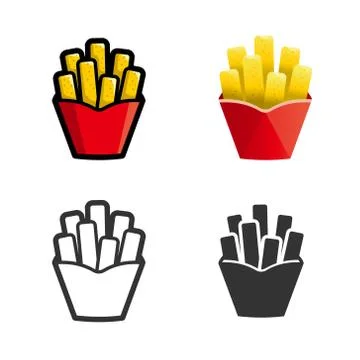 French fries vector colored icon set Stock-Illustration