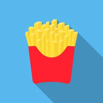 French fries vector icon in flat style for web Stock Illustration