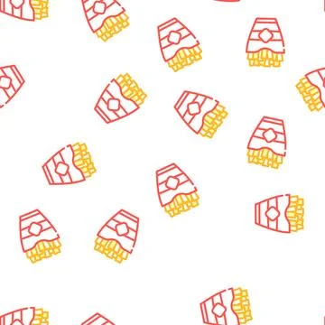 French fries vector seamless pattern Stock Illustration