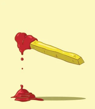 French fries vector yellow background Illustrazione stock