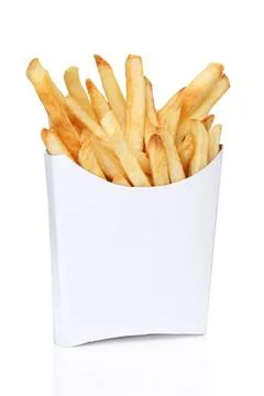 French fries in a white box Stock Photos