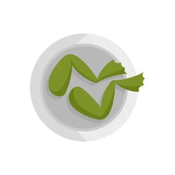 French frog legs icon flat isolated 스톡 일러스트