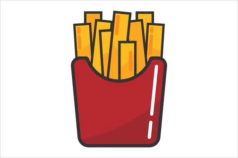 French Fry. Flat style element for graphic design. Vector EPS10 illustration. Stock Illustration