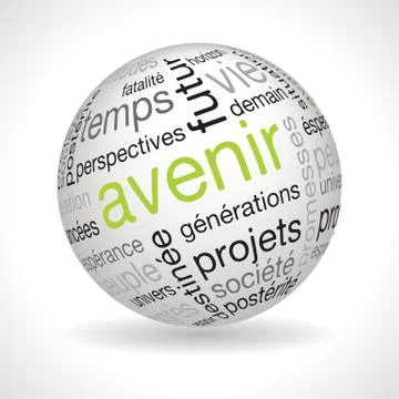 French future theme sphere Stock Illustration