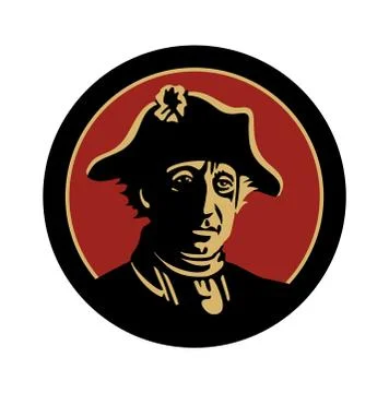 French general commander or pirate captain head. Logo template. Vector illust Stock Illustration