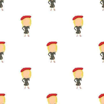 French girl pattern seamless vector Illustrazione stock