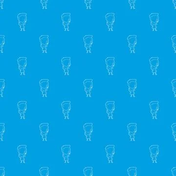 French girl pattern vector seamless blue Illustrazione stock