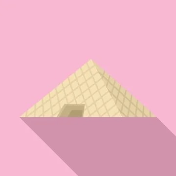 French glass pyramide icon, flat style Illustrazione stock