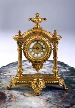 French Gold Clock. Stock Photos